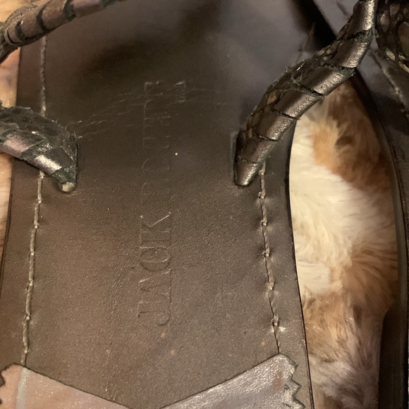 JACK ROGERS Leather Georgia Python Sandals — 7 - Picture 4 of 11